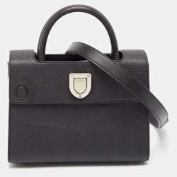 Pre Owned Dior Black Leather Mini Diorever Top Handle Bag