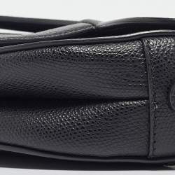 Pre Owned Dior Black Leather Mini Saddle Bag
