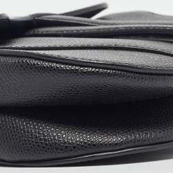 Pre Owned Dior Black Leather Mini Saddle Bag