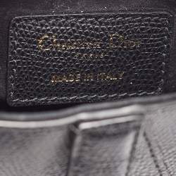 Pre Owned Dior Black Leather Mini Saddle Bag