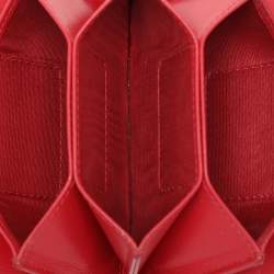 Pre Owned Dior Red Cannage Patent Leather Lady Dior Gusset Card Case