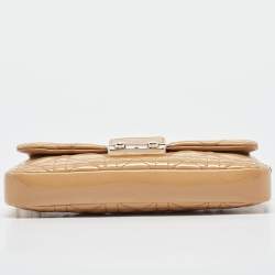 Pre Owned Dior Beige Cannage Patent Leather Miss Dior Promenade Chain Pouch