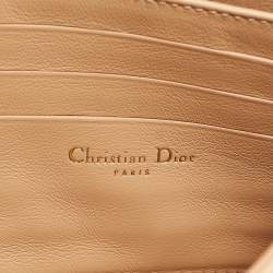 Pre Owned Dior Beige Cannage Patent Leather Miss Dior Promenade Chain Pouch