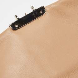 Pre Owned Dior Beige Cannage Patent Leather Miss Dior Promenade Chain Pouch