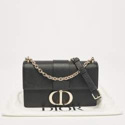 Dior Black Leather Montaigne 30 Flap Shoulder Bag