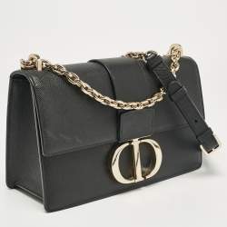 Dior Black Leather Montaigne 30 Flap Shoulder Bag