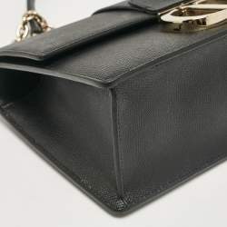 Dior Black Leather Montaigne 30 Flap Shoulder Bag