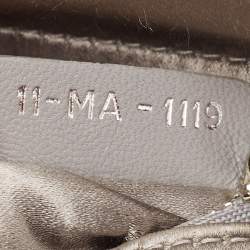 Pre Owned Dior Grey Cannage Embellished Satin Mini Lady Dior Tote