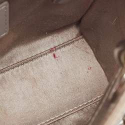 Pre Owned Dior Grey Cannage Embellished Satin Mini Lady Dior Tote