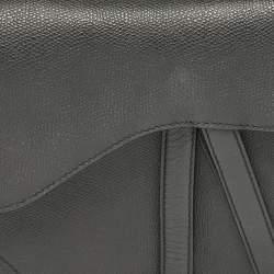 Pre Owned Dior Black Leather Saddle Bag