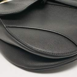 Pre Owned Dior Black Leather Saddle Bag