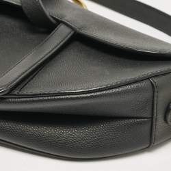 Pre Owned Dior Black Leather Saddle Bag