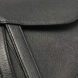 Pre Owned Dior Black Leather Saddle Bag