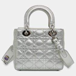 Dior Small Metallic Grained Calfskin Cannage Lucky Badges My Lady Dior