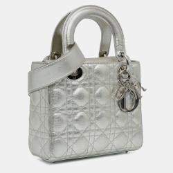 Dior Small Metallic Grained Calfskin Cannage Lucky Badges My Lady Dior