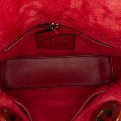 Dior Red Lambskin Cannage Mini Studded Supple Lady Dior Tote Bag