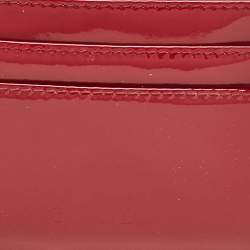 Pre Owned Dior Red Cannage Patent Leather Card Holder