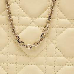 Pre Owned Dior Yellow Cannage Leather Lady Dior Phone Holder with Chain