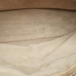 Pre Owned Dior Gold/Beige Python Large Lady Dior Tote