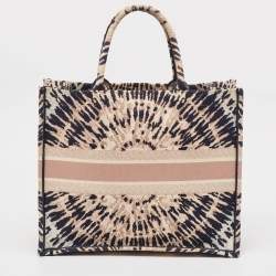 Pre Owned Dior Multicolor Canvas Tie & Dior Embroidered Book Tote