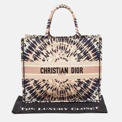 Pre Owned Dior Multicolor Canvas Tie & Dior Embroidered Book Tote