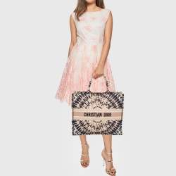Pre Owned Dior Multicolor Canvas Tie & Dior Embroidered Book Tote