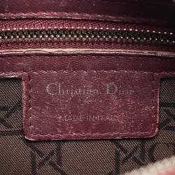 Dior Burgundy Cannage Leather Medium Lady Dior Tote