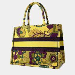 Dior Yellow/Multicolor Canvas Medium Book Tote Bag