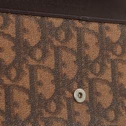 Pre Owned Dior Dark Brown Diorissimo Coated Canvas Vintage Bow Continental Wallet