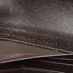 Pre Owned Dior Dark Brown Diorissimo Coated Canvas Vintage Bow Continental Wallet