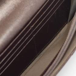 Pre Owned Dior Dark Brown Diorissimo Coated Canvas Vintage Bow Continental Wallet