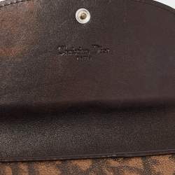 Pre Owned Dior Dark Brown Diorissimo Coated Canvas Vintage Bow Continental Wallet