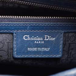 Dior Dark Blue Cannage Leather Large Lady Dior Tote