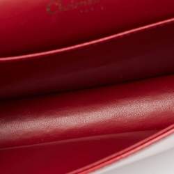 Pre Owned Dior Red Cannage Patent Leather Lady Dior Chain Clutch