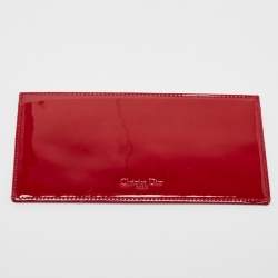 Pre Owned Dior Red Cannage Patent Leather Lady Dior Chain Clutch