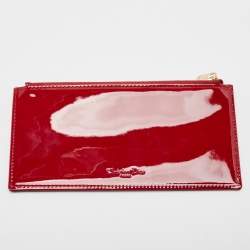 Pre Owned Dior Red Cannage Patent Leather Lady Dior Chain Clutch