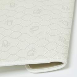 Pre Owned Dior Off White Honeycomb Monogram Coated Canvas and Leather Clutch