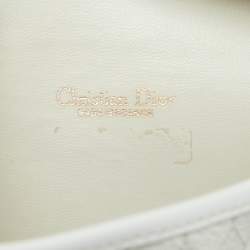 Pre Owned Dior Off White Honeycomb Monogram Coated Canvas and Leather Clutch