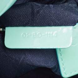 Pre Owned Dior Mint Blue Cannage Patent Leather Mini Lady Dior Tote