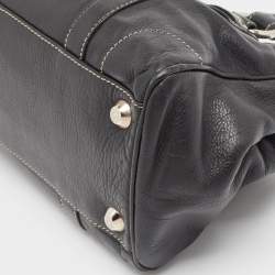 Pre Owned Dior Black Leather CD Logo Satchel