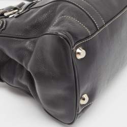 Pre Owned Dior Black Leather CD Logo Satchel