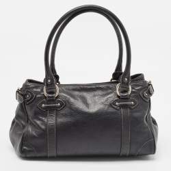 Pre Owned Dior Black Leather CD Logo Satchel