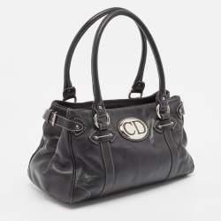 Pre Owned Dior Black Leather CD Logo Satchel