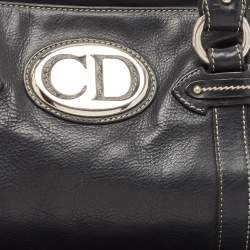 Pre Owned Dior Black Leather CD Logo Satchel