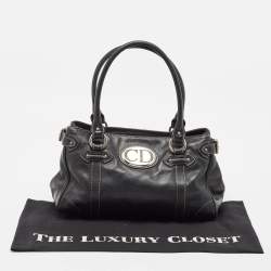 Pre Owned Dior Black Leather CD Logo Satchel