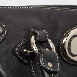 Pre Owned Dior Black Leather CD Logo Satchel