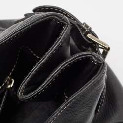 Pre Owned Dior Black Leather CD Logo Satchel