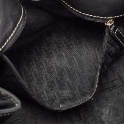 Pre Owned Dior Black Leather CD Logo Satchel