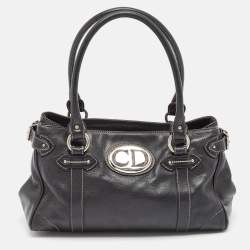 Pre Owned Dior Black Leather CD Logo Satchel