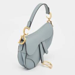 Dior Blue Leather Mini Saddle Bag